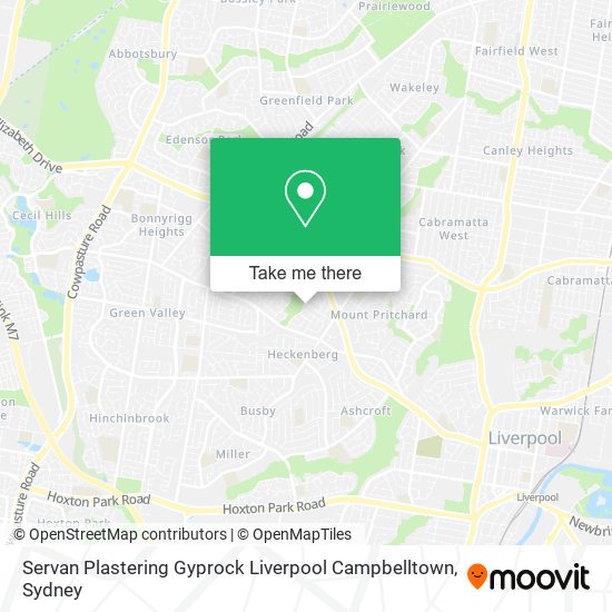 Servan Plastering Gyprock Liverpool Campbelltown map