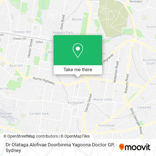 Mapa Dr Olataga Alofivae Doorbinnia Yagoona Doctor GP