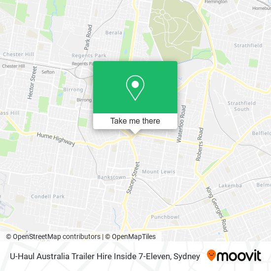 U-Haul Australia Trailer Hire Inside 7-Eleven map