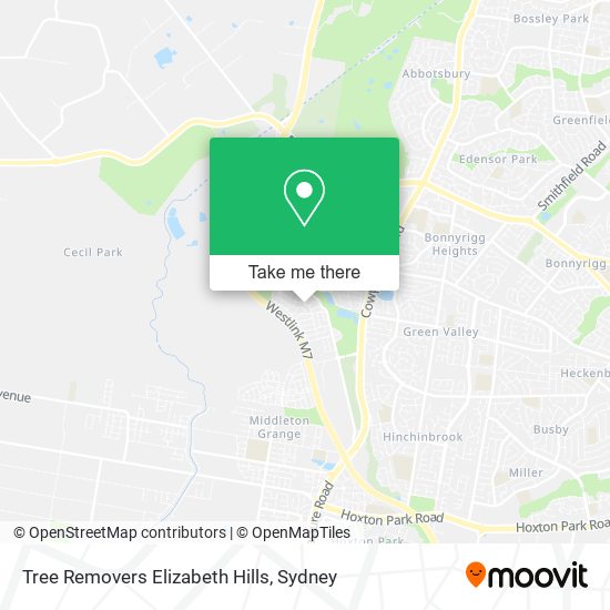 Tree Removers Elizabeth Hills map