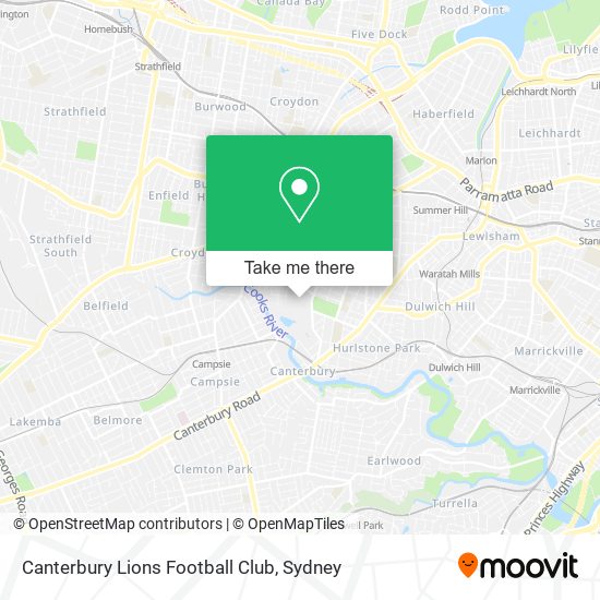 Mapa Canterbury Lions Football Club