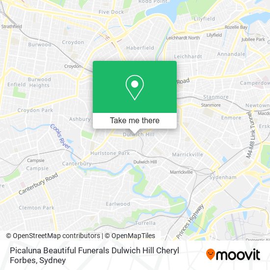 Picaluna Beautiful Funerals Dulwich Hill Cheryl Forbes map