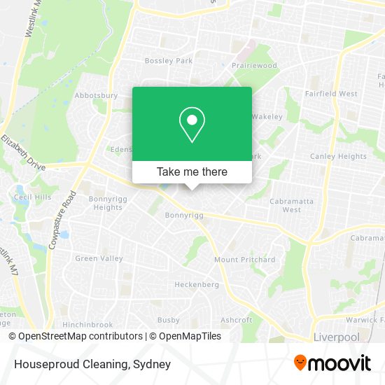 Houseproud Cleaning map