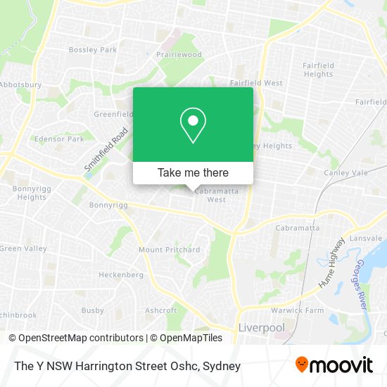 Mapa The Y NSW Harrington Street Oshc