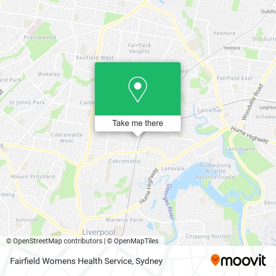 Fairfield Womens Health Service map