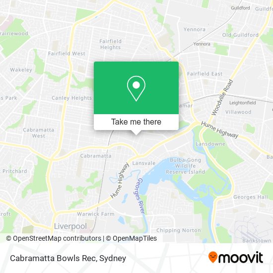 Cabramatta Bowls Rec map