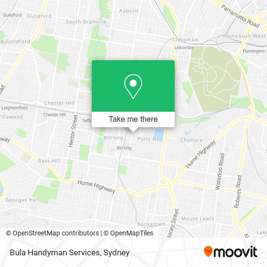 Mapa Bula Handyman Services