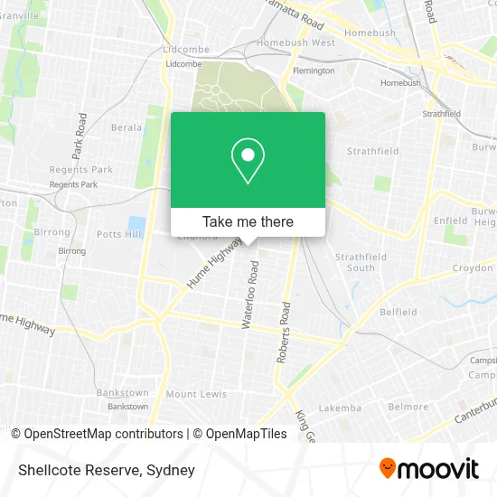 Mapa Shellcote Reserve