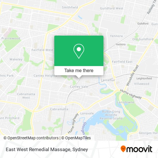 East West Remedial Massage map