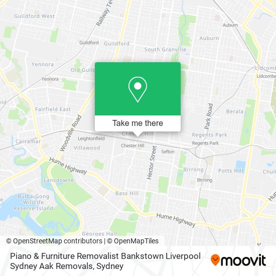 Piano & Furniture Removalist Bankstown Liverpool Sydney Aak Removals map