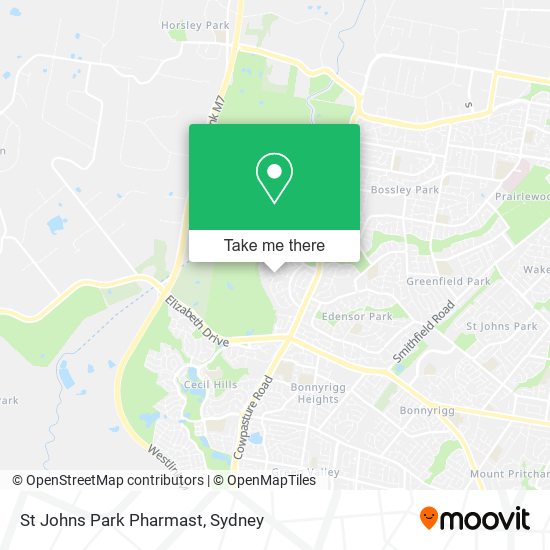 St Johns Park Pharmast map