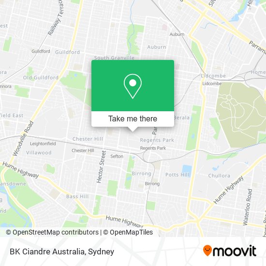 Mapa BK Ciandre Australia