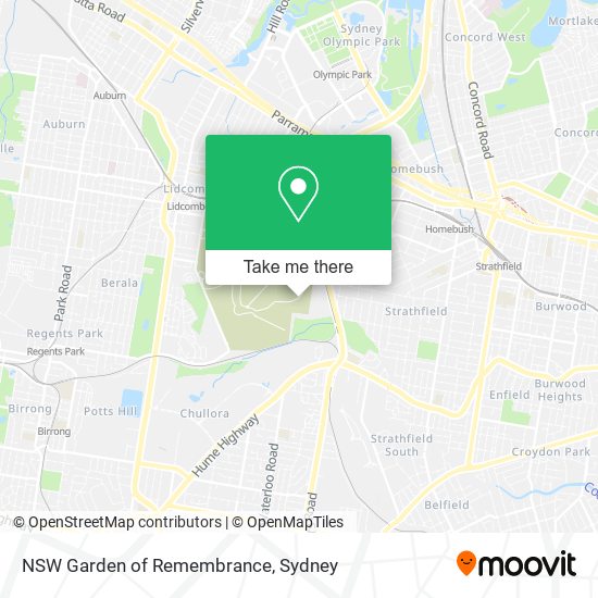 NSW Garden of Remembrance map