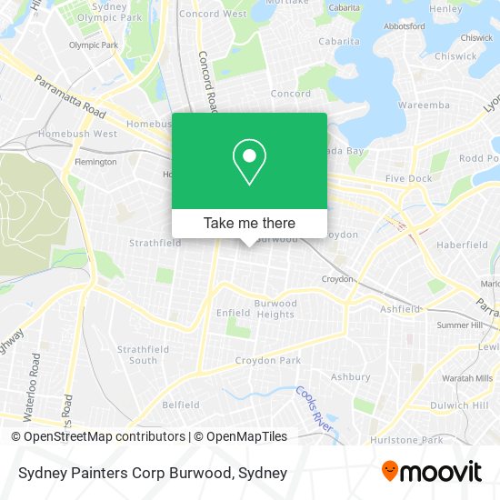 Mapa Sydney Painters Corp Burwood