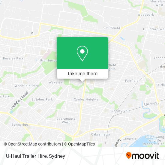 Mapa U-Haul Trailer Hire