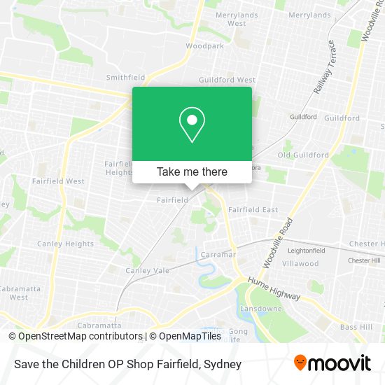 Save the Children OP Shop Fairfield map