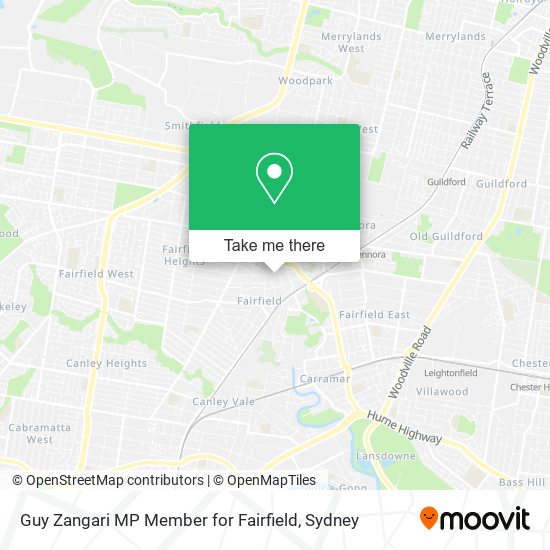 Mapa Guy Zangari MP Member for Fairfield