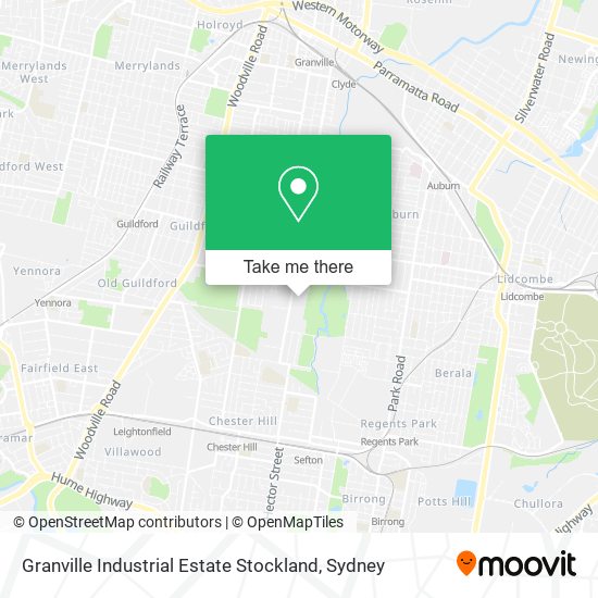 Mapa Granville Industrial Estate Stockland