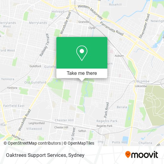 Oaktrees Support Services map