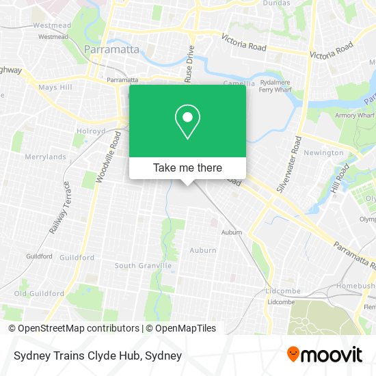 Sydney Trains Clyde Hub map