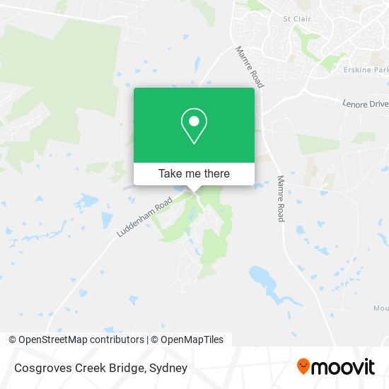 Cosgroves Creek Bridge map