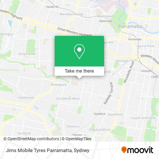 Jims Mobile Tyres Parramatta map