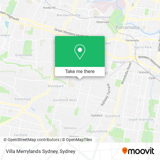 Villa Merrylands Sydney map