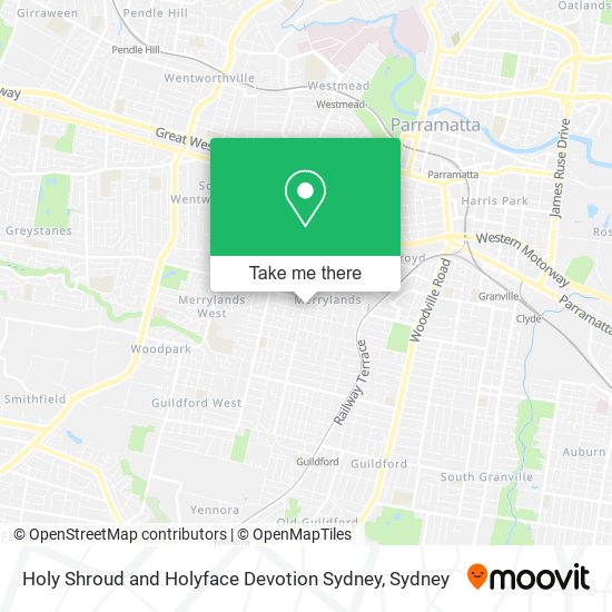 Mapa Holy Shroud and Holyface Devotion Sydney