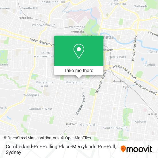 Cumberland-Pre-Polling Place-Merrylands Pre-Poll map