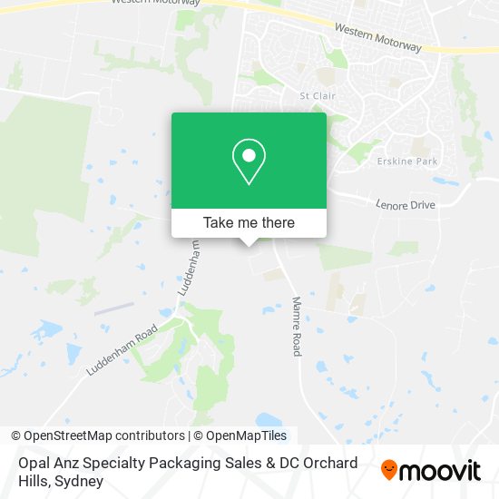 Opal Anz Specialty Packaging Sales & DC Orchard Hills map