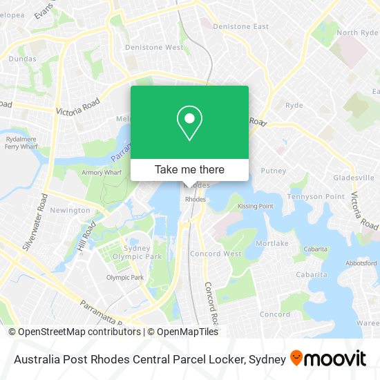 Australia Post Rhodes Central Parcel Locker map