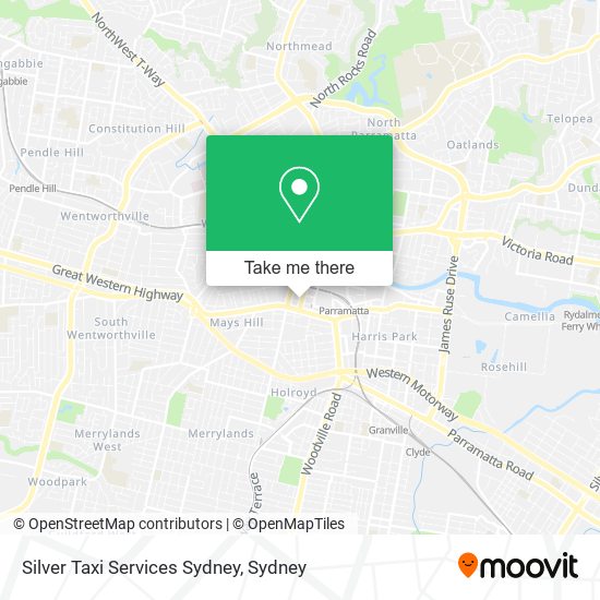 Mapa Silver Taxi Services Sydney
