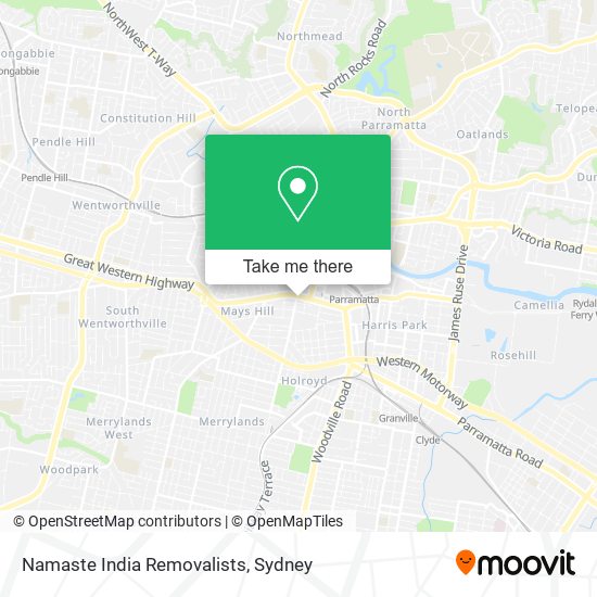 Namaste India Removalists map