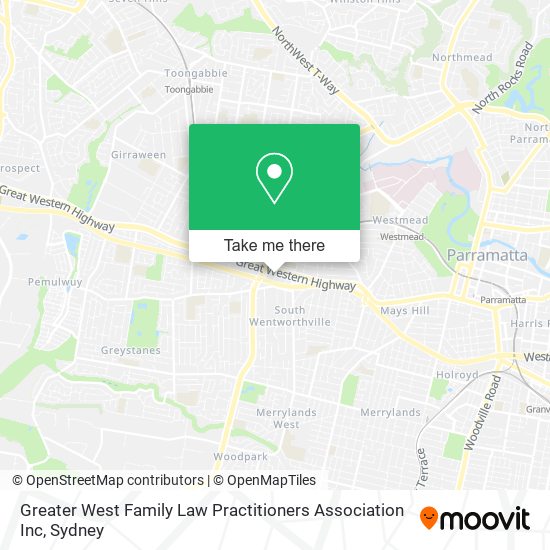 Greater West Family Law Practitioners Association Inc map