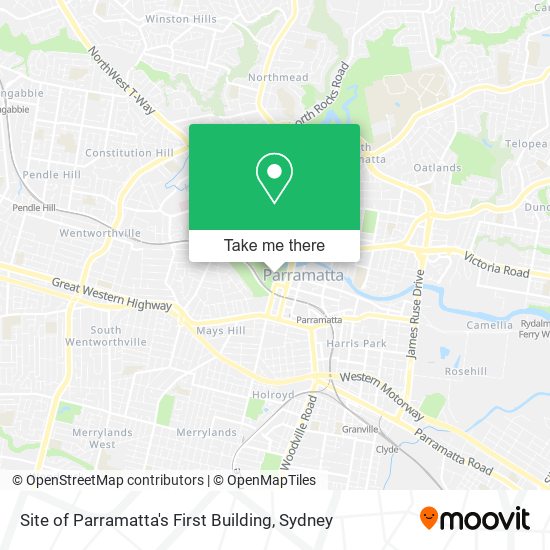 Site of Parramatta's First Building map