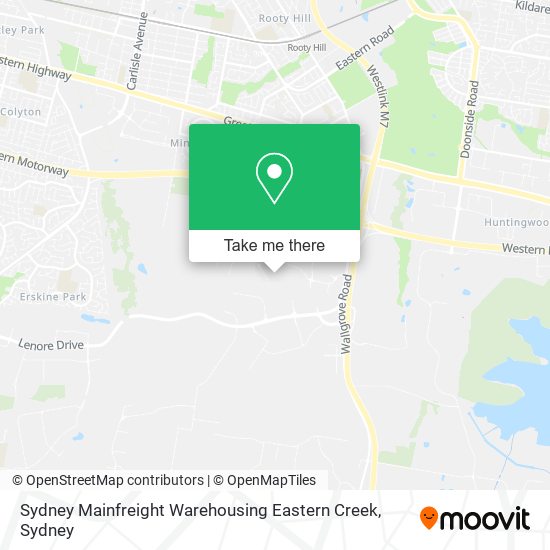 Mapa Sydney Mainfreight Warehousing Eastern Creek