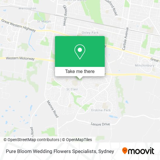 Mapa Pure Bloom Wedding Flowers Specialists