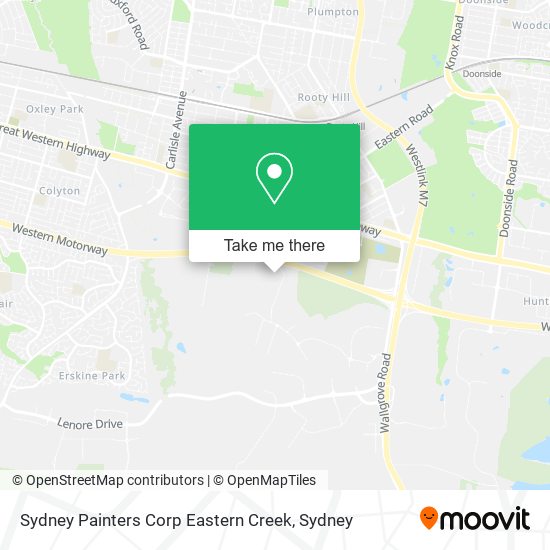 Mapa Sydney Painters Corp Eastern Creek