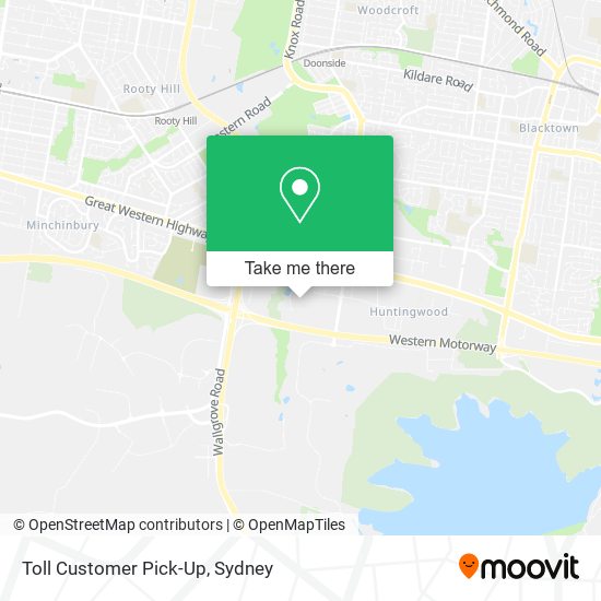 Toll Customer Pick-Up map