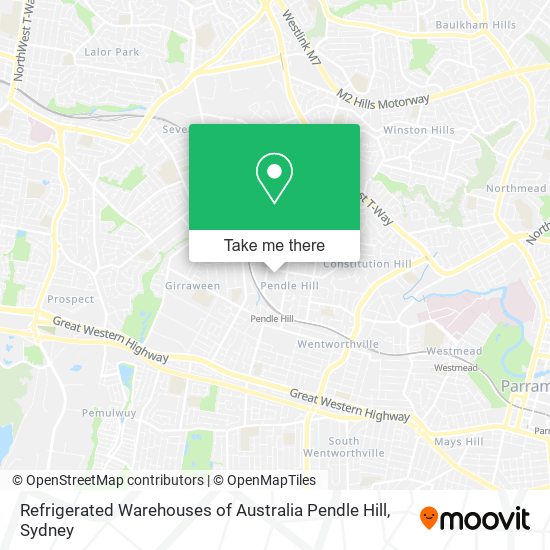 Refrigerated Warehouses of Australia Pendle Hill map