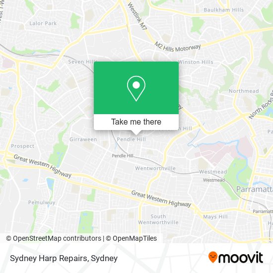 Sydney Harp Repairs map