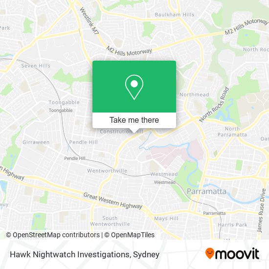 Hawk Nightwatch Investigations map