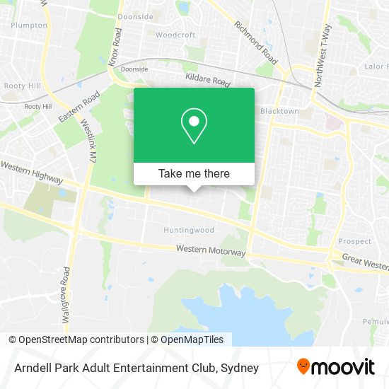 Mapa Arndell Park Adult Entertainment Club