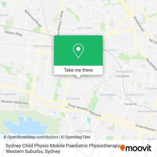 Mapa Sydney Child Physio Mobile Paediatric Physiotherapy Western Suburbs