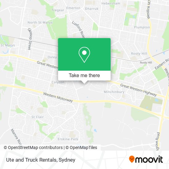 Ute and Truck Rentals map