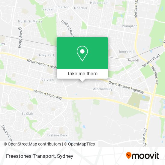 Freestones Transport map