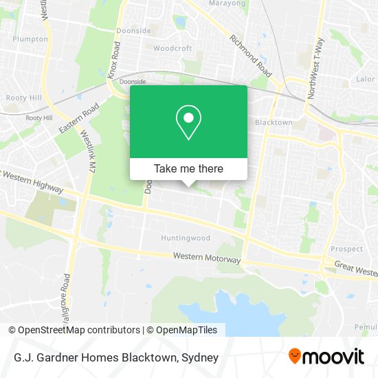 Mapa G.J. Gardner Homes Blacktown