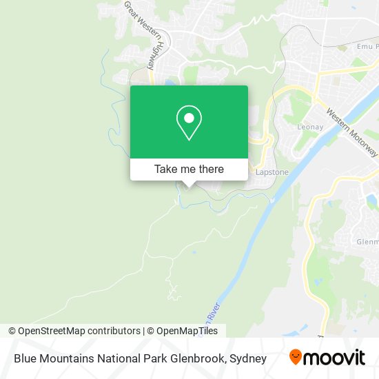 Mapa Blue Mountains National Park Glenbrook