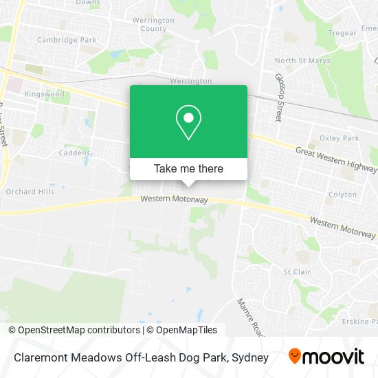 Claremont Meadows Off-Leash Dog Park map