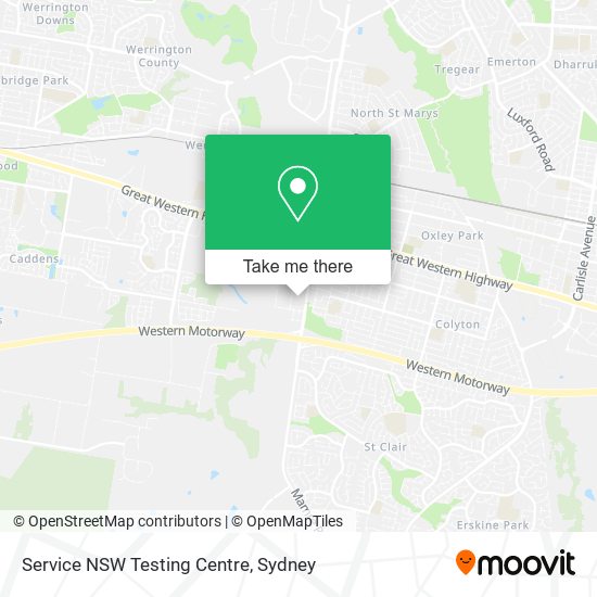 Mapa Service NSW Testing Centre